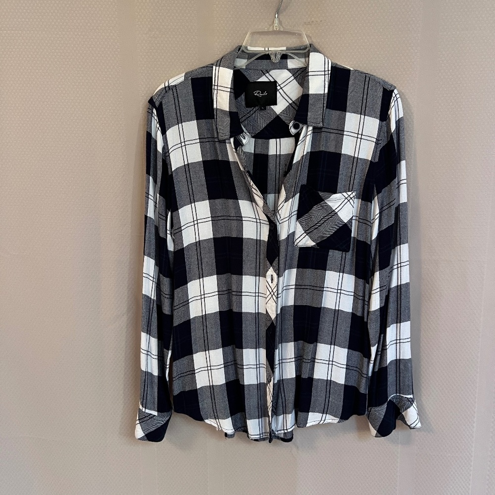 Rails Plaid Shirt White&Navy Size L